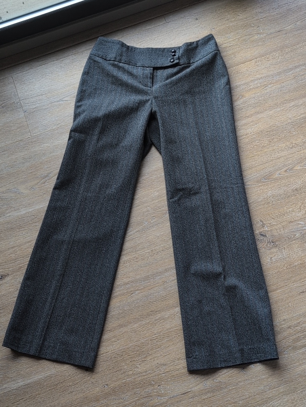Alfani Petite Charcoal Pinstripe Dress Pants with Teal Accents, 6P